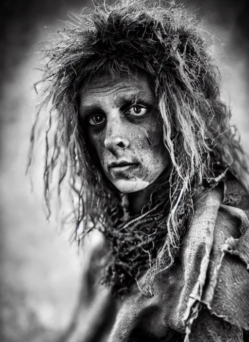 Image similar to Award winning Editorial photo of a Early-medieval Native Liechtensteiners with incredible hair and beautiful hyper-detailed eyes wearing traditional garb by Lee Jeffries, 85mm ND 5, perfect lighting, gelatin silver process