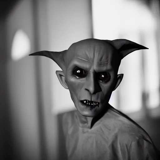 Prompt: portrait of nosferatu playing, 5 0 mm lens, realistic photography