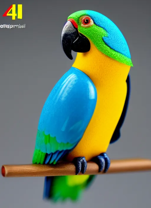Image similar to 80mm resin detailed miniature of cute parrot, Product Introduction Photos, 4K, Full body, simple background