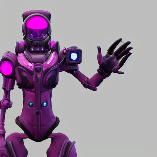 Image similar to pink mechanical alien, fortnite character c 9. 0