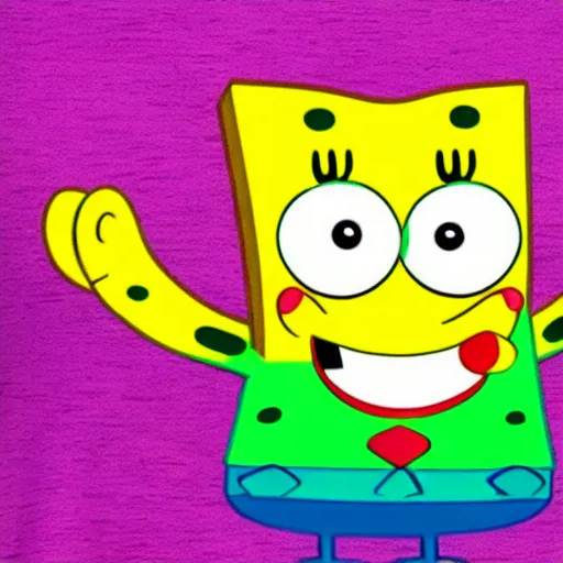 Image similar to handsome man, sponge bob style, big smile, vivid colors