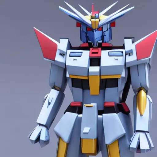 Image similar to hyperrealistic 3 d render of a bust of a gundam created by yuuki morita and ludvig holmen, brilliantly colored, octane render, 3 d animated, unreal engine 5, volumetric lighting, hdr, cinematic atmosphere, smooth surface, 8 k