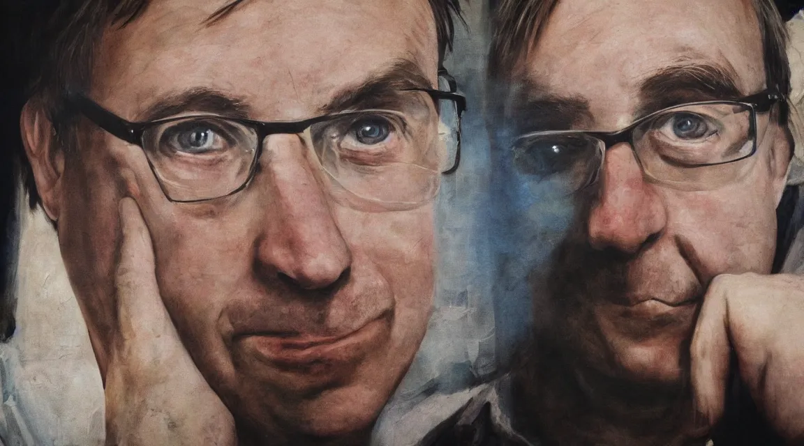 Image similar to portrait of Linus Torvalds taked by Steve McCurry