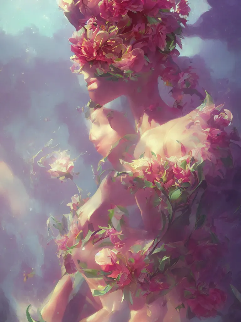 Prompt: retro painting of surreal waiim flower, by ross tran, highly detailed, hyperrealism, excellent composition, cinematic concept art, dramatic lighting, trending on artstation
