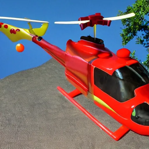 Image similar to Helicopter with hotdogs