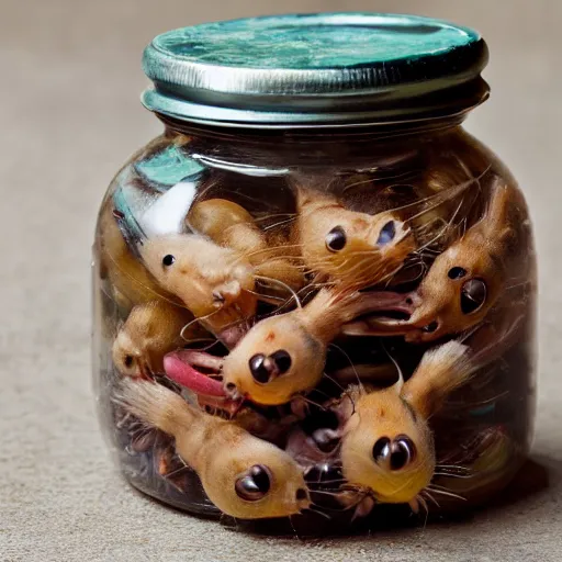 Image similar to a jar with pickled rats