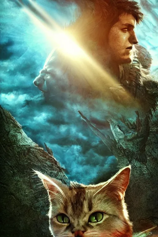 Image similar to a movie poster for warrior cats by wayne mclouglin, depth of field, sun flare, hyper realistic, very detailed, backlighting, cgi