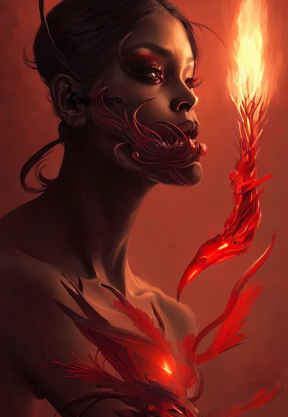 Prompt: a black smoked demon with red eyes, fantasy magic, dark light night, intricate, elegant, sharp focus, illustration, highly detailed, digital painting, concept art, matte, art by wlop and artgerm and greg rutkowski and alphonse mucha, masterpiece