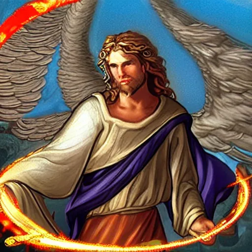 Image similar to biblical angel heaven boss fight