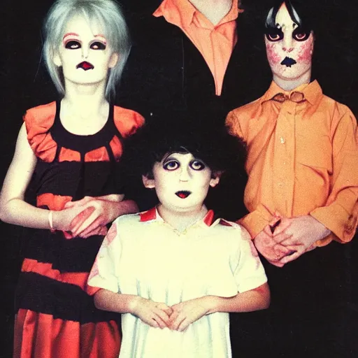 Image similar to haunted 1 9 8 0 s goth family portrait