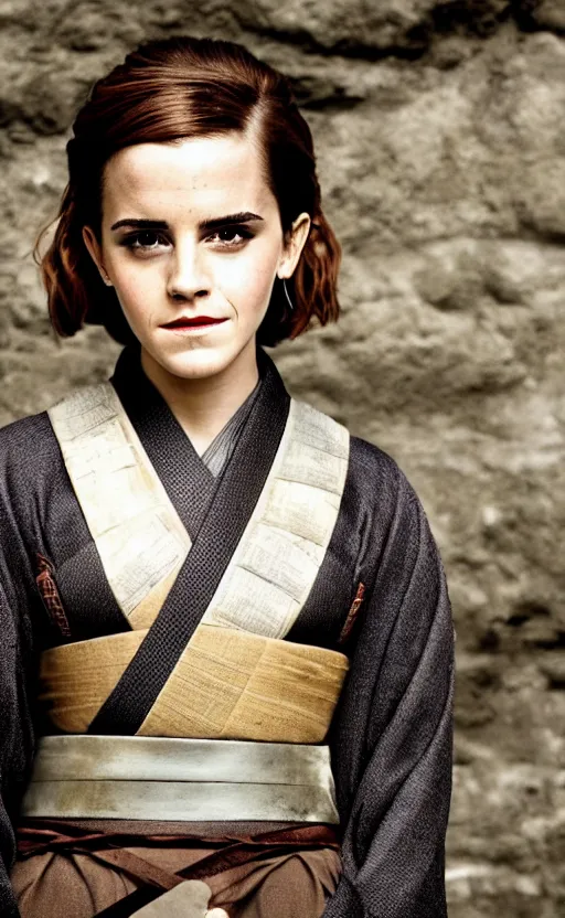Prompt: emma watson as an ancient samurai