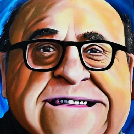 Image similar to A portrait of Danny Devito painted by Danny Devito