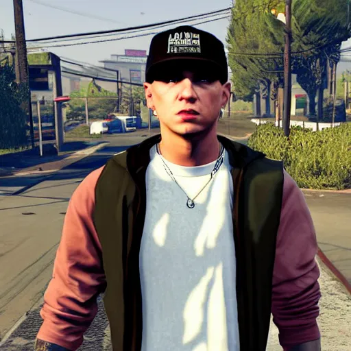 Prompt: Eminem in GTA 5