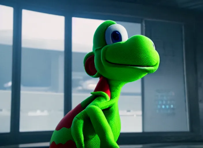 Image similar to film still of yoshi in the new sci - fi movie, 8 k