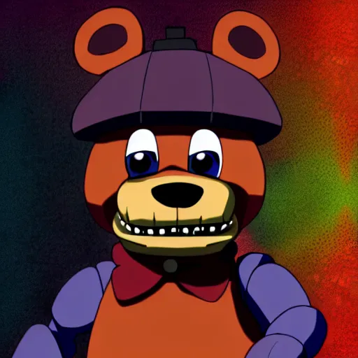 freddy fazbear from fnaf in tokyo ghoul anime, 4 k,, Stable Diffusion