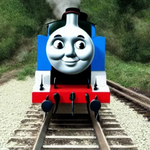Image similar to Thomas the tank engine as a human