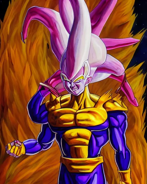 Prompt: a oil / watercolor painting full body character portrait of super saiyan golden frieza in the style of moebius in the style of leonard boyarsky trending on artstation deviantart pinterest detailed realistic hd 8 k high resolution