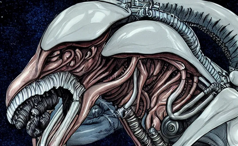 Image similar to Xenomorph as doctor,