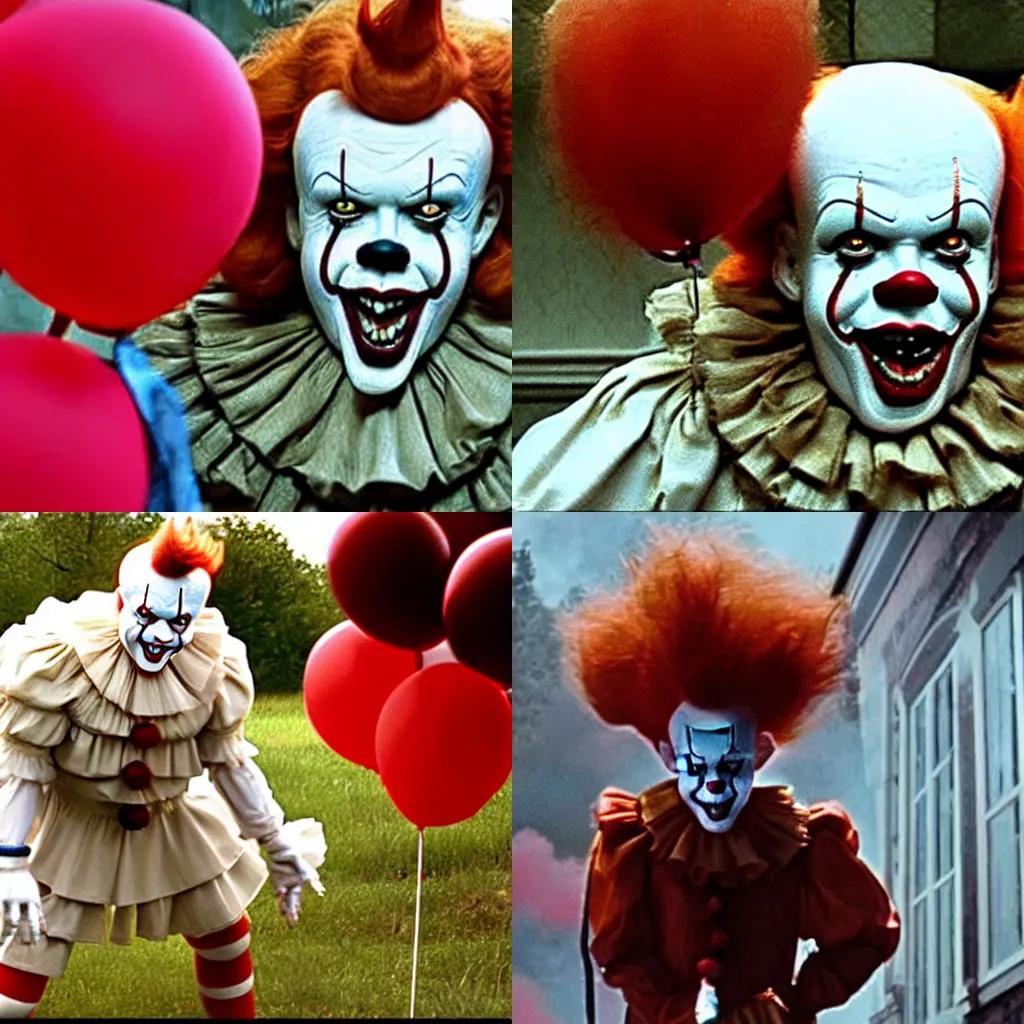 Prompt: Pennywise being afraid of children