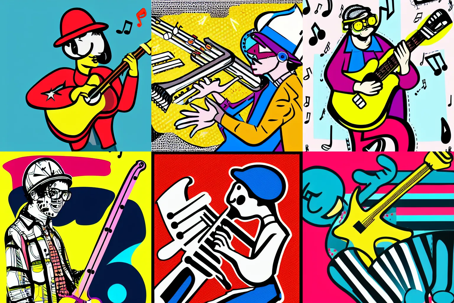 Prompt: Musician playing a wrench as an instrument, pop art, detailed, funny, 4K