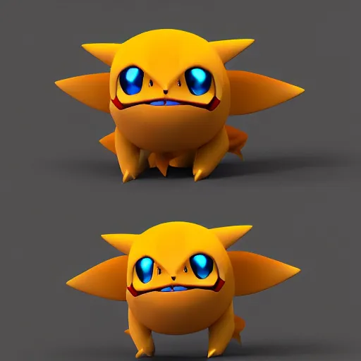 Image similar to scary pokemon that doesn't exist, 3 d rendered
