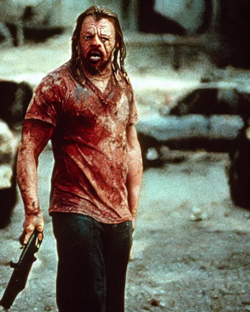 Image similar to uruk - hai in the movie shaun of the dead, high quality 3 5 mm film photo, film grain