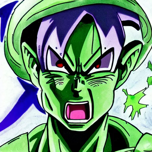 Image similar to DBZ Cell, Perfect Cell, drawn by Michelangelo