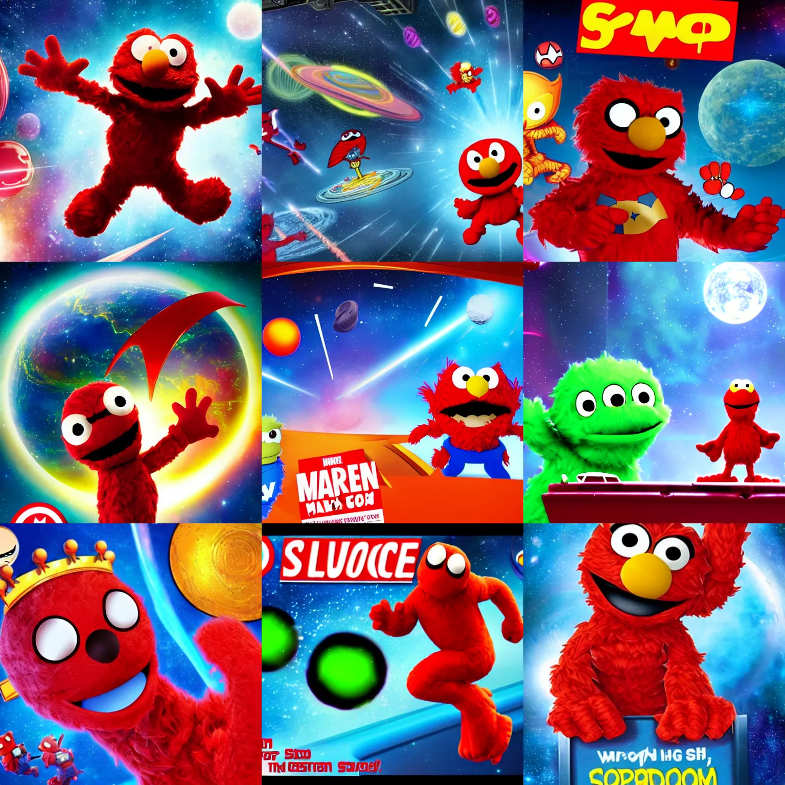 Prompt: screenshot from Marvel's Elmo in space, cinematic