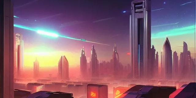 Prompt: giant glowing futuristic cubes in the sky above a cyberpunk dubai city, atmospheric lighting, intricate, volumetric lighting, beautiful, sharp focus, ultra detailed, in the art style of marc simonetti, bowater charlie and brom gerald, astrophotography