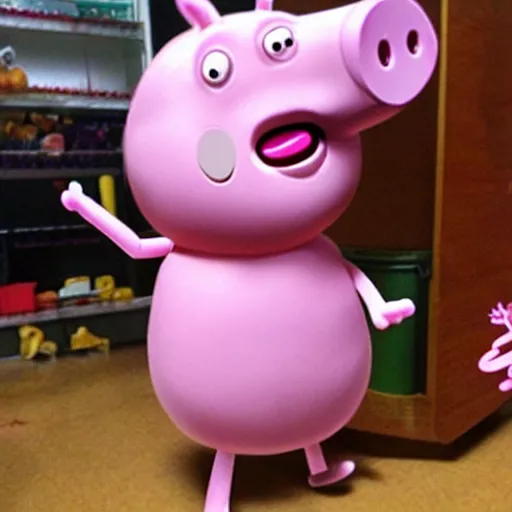 Prompt: extremely muscular peppa pig
