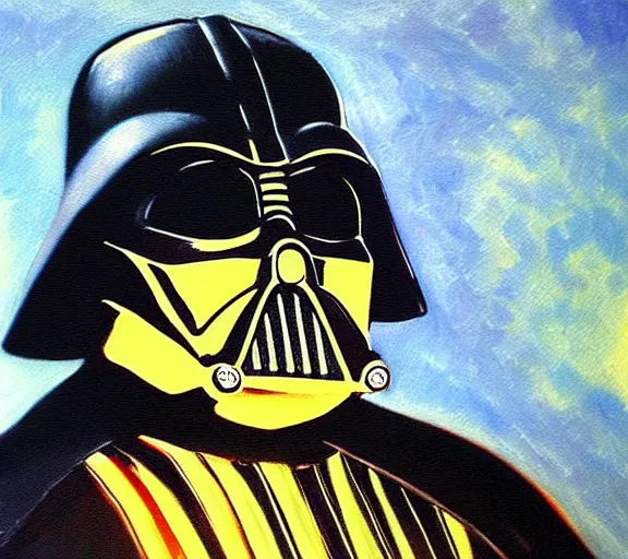 Prompt: beautiful oil painting of Darth Vader by Vincent van Gogh; realistic-lighting