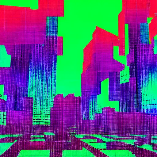 Image similar to vaporwave album cover art, glitch art