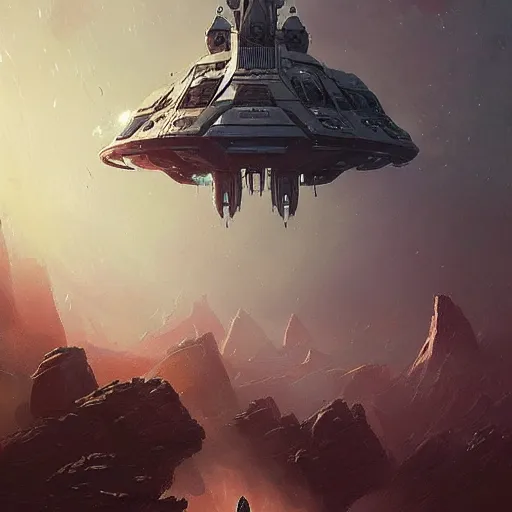 Image similar to alien mothership by Greg Rutkowski