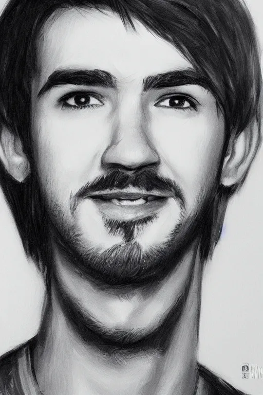 Image similar to Sean McLoughlin, Jacksepticeye, Irish Youtuber, solo portrait, gigachad, grayscale 🎨🖌️