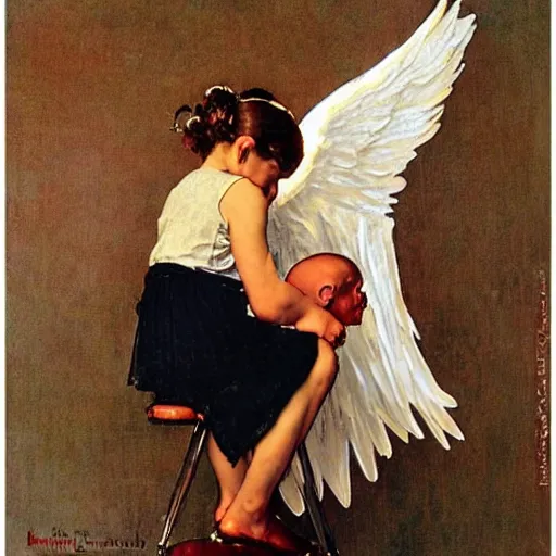 Image similar to angel by norman rockwell