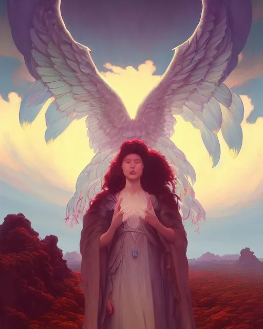 Prompt: highly detailed surreal vfx portrait of a decending seraphim upon the earth, stephen bliss, unreal engine, greg rutkowski, loish, rhads, beeple, makoto shinkai and lois van baarle, ilya kuvshinov, rossdraws, tom bagshaw, alphonse mucha, global illumination, detailed and intricate environment