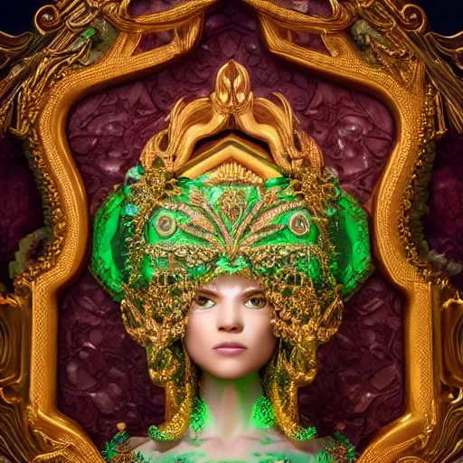 Image similar to portrait of wonderful princess of emerald with fair skin, glowing, ornate and intricate, jaw dropping, dynamic lighting, intricate and detailed, 4 k octane render