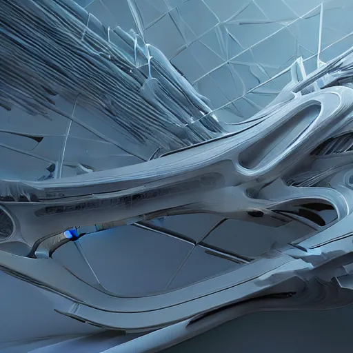 Image similar to sci-fi speed x y u shape wall structure on the coronation of napoleon painting and digital billboard in the middle, unreal engine 5, keyshot, octane, artstation trending, ultra high detail, ultra realistic, cinematic, 8k, 16k, in style of zaha hadid, in style of photogrammetry point cloud, in plastic,dark, tilt shift,