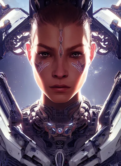 Image similar to symmetry!! portrait of cyborg alien in the style of horizon zero dawn, machine face, intricate, elegant, highly detailed, digital painting, artstation, concept art, smooth, sharp focus, illustration, art by artgerm and greg rutkowski and alphonse mucha, 8 k