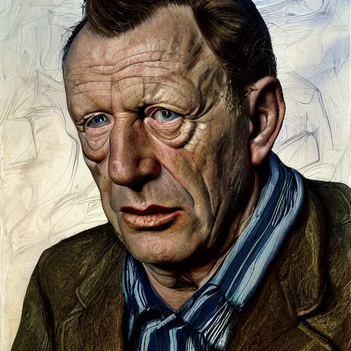 Prompt: high quality high detail painting by lucian freud, hd, portrait of antony hopkins