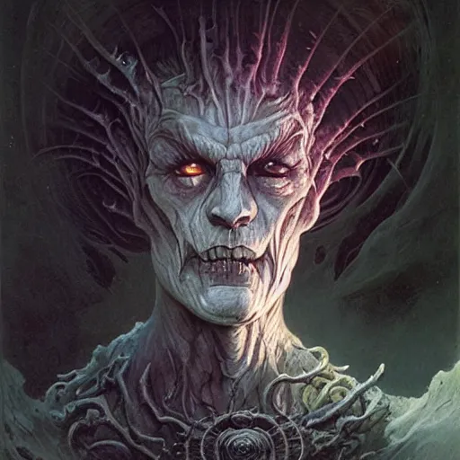 Image similar to head and shoulders portrait of a spectral wraith, d & d, fantasy, greg rutkowski, frank frazetta, alexandre chaudret, boris vallejo, michael whelan, miro petrov, hr giger, magali villeneuve, donato giancola