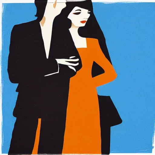 Image similar to a drawing of a man and a woman in the style of jarek puczel