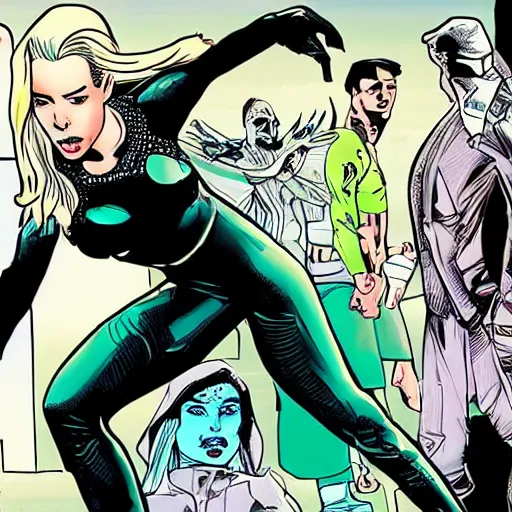 Prompt: In the style of Rafael Albuquerque comic art, Iggy Azalea on the set of her music video Fancy.