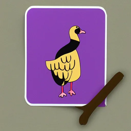 Image similar to goose sticker design, flat illustration