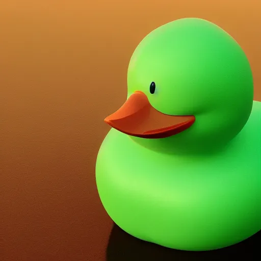 Image similar to rubber duck made of green slime, octane render, unreal engine, excellent composition, trending on artstation