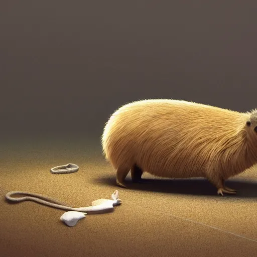 Image similar to hyperrealistic dslr film still of justin bieber disguised as anthropomorphous capybara, stunning 8 k octane comprehensive 3 d render, inspired by istvan sandorfi & greg rutkowski & unreal engine, perfect symmetry, dim volumetric cinematic lighting, extremely hyper - detailed, incredibly real lifelike attributes & flesh texture, intricate, masterpiece, artstation, stunning