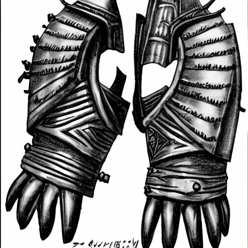 Image similar to a kislev warrior who is wearing iron gauntlets in the shape of bear claws in the style of warhammer fantasy : : head and shoulders drawing