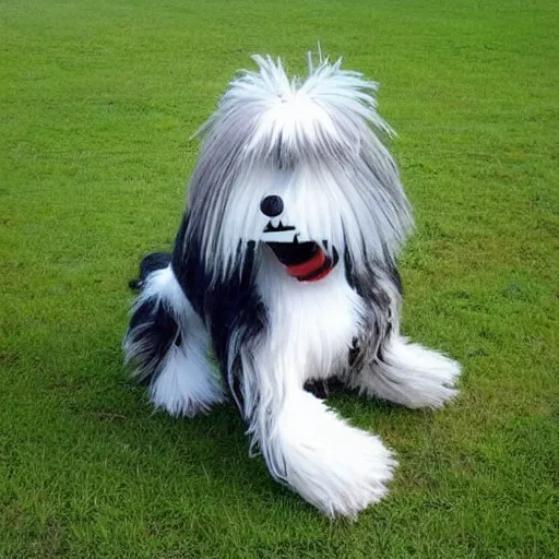 Prompt: robotic bearded collie that's a robot.