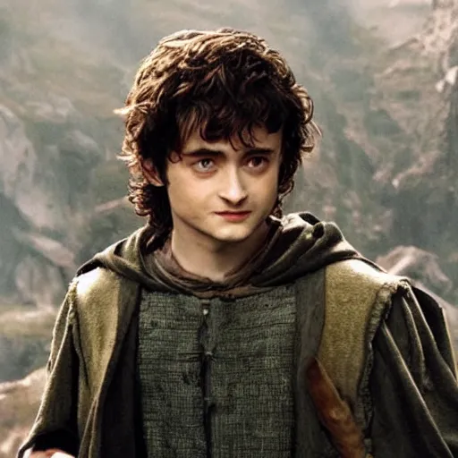 Image similar to Daniel Radcliffe as Frodo in lord of the rings