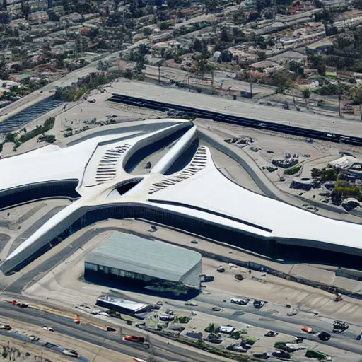 Image similar to aerial photo of LAX designed by Zaha Hadid